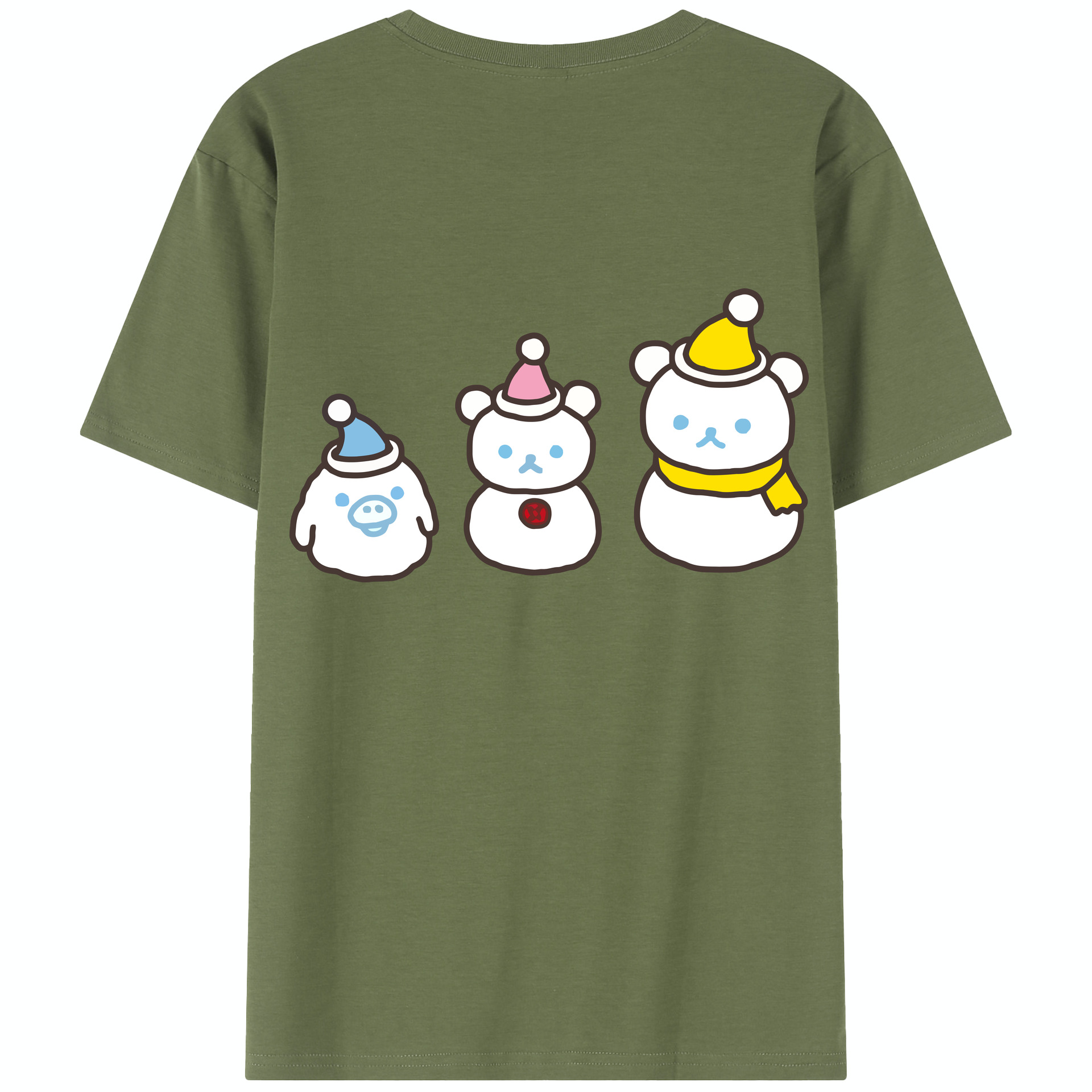 （画像用） リラックマ リラックマ キイロイトリ Rilakkuma Korilakkuma Kiiroitori 綿100％半袖Tシャツ（背面プリント）